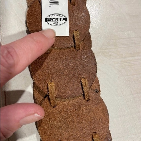 Fossil Genuine distressed Leather Laced rings belt size small - Picture 4 of 5